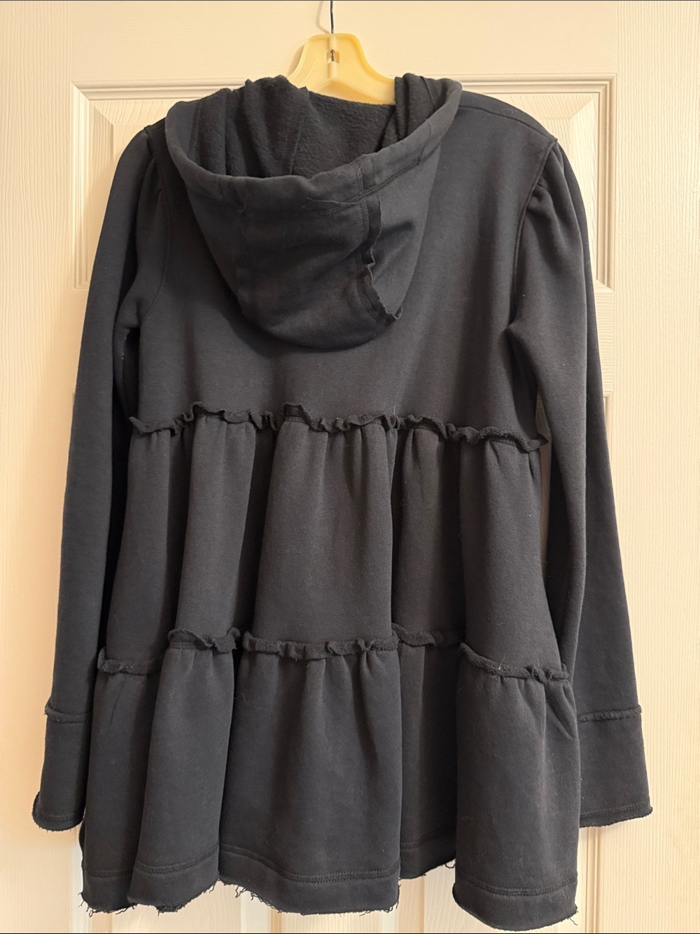 Free People Black Tiered Zip Hoodie Jacket - Picture 3 of 7